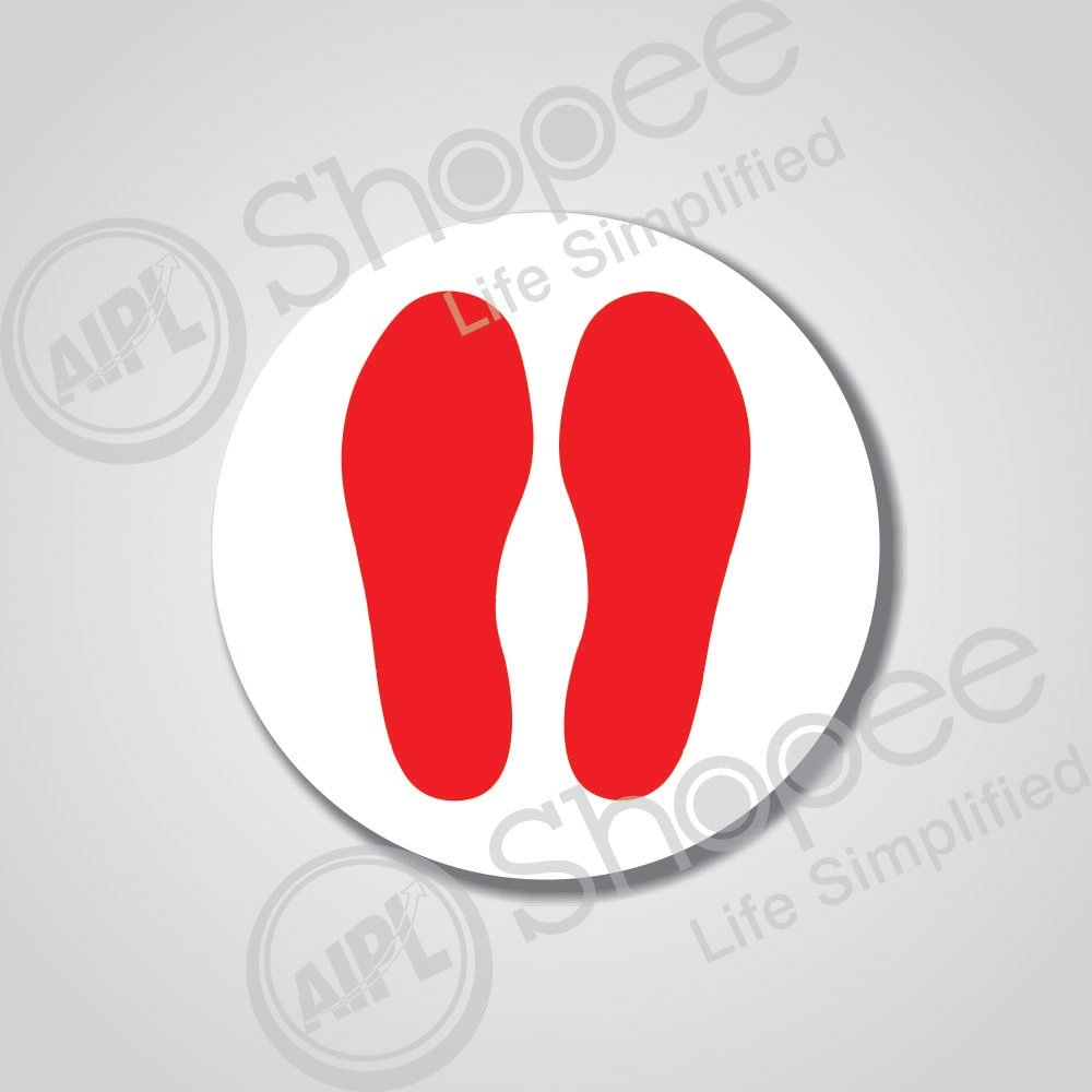 Foot Print Round Clear Floor Sticker Hannu