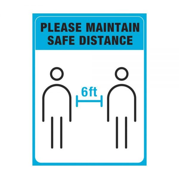 Please Maintain Safe Distance blue