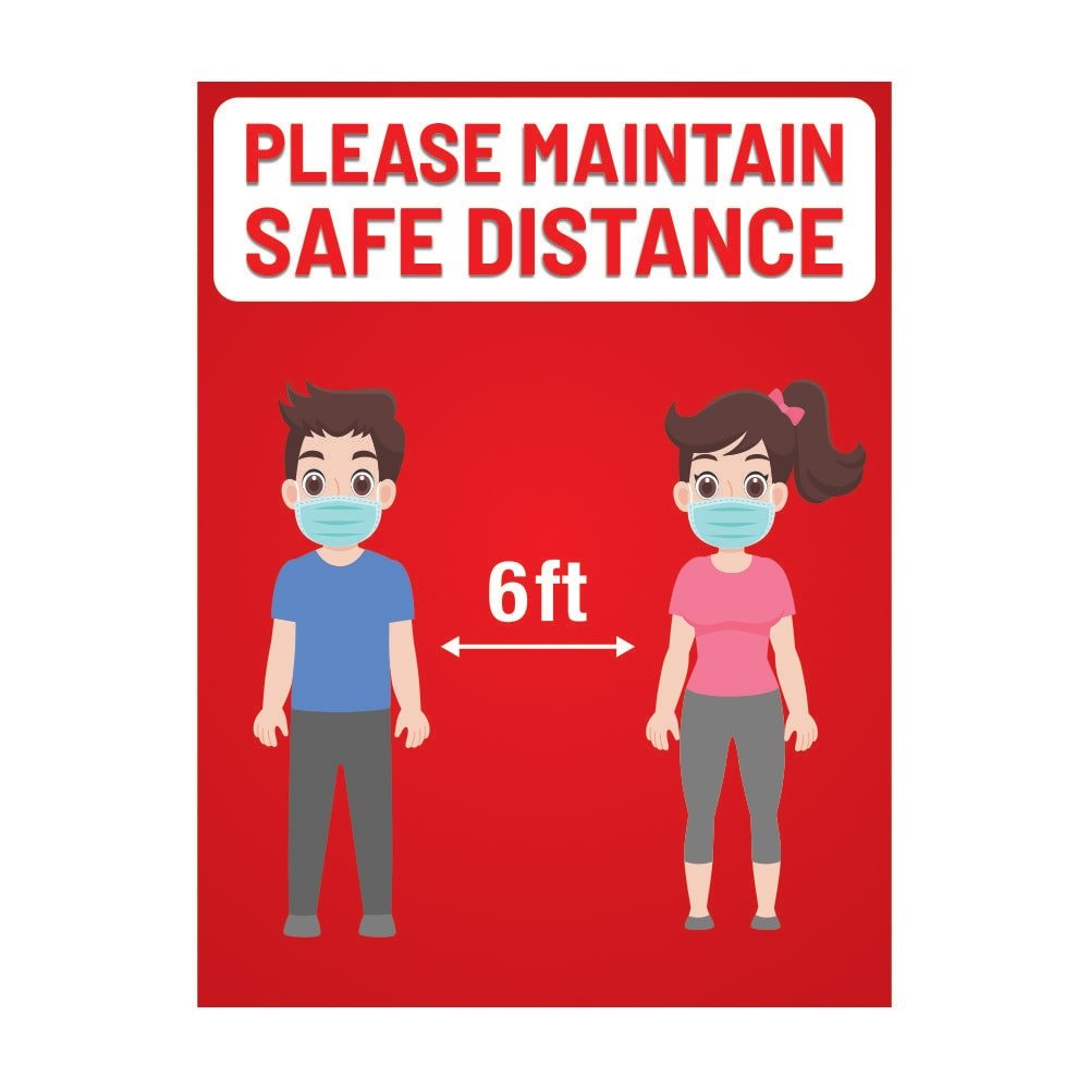 Please Maintain Safe Distance red