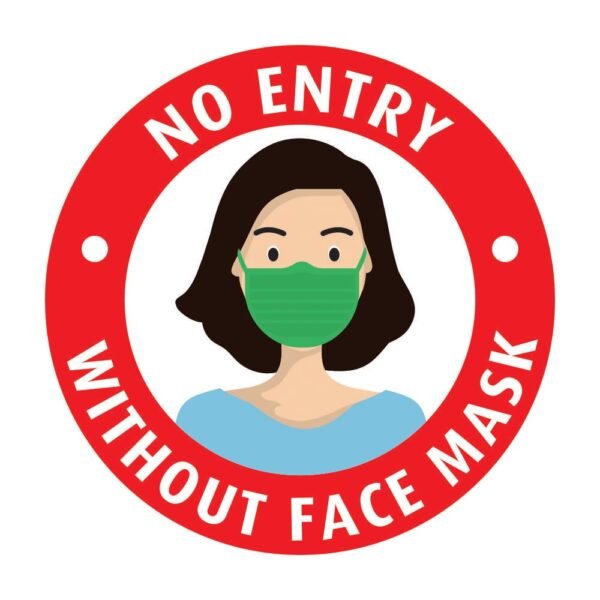 No Entry Without Face Mask Red