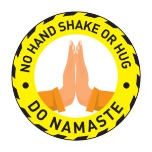 No Hand Shake Do Namaste Poster Sticker YEllow