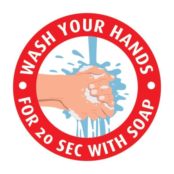 Wash Your Hands Sticker Red